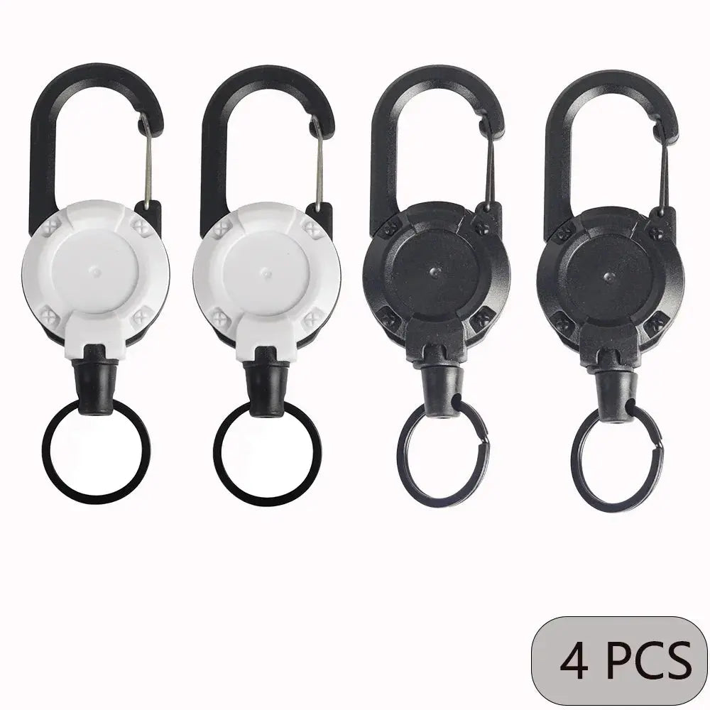 1/2/4pcs Extendable Retractable Holders Keychain Badge Reels Heavy Duty Clip With Carabiner Key Chain For Men Outdoor Bags Shopihood
