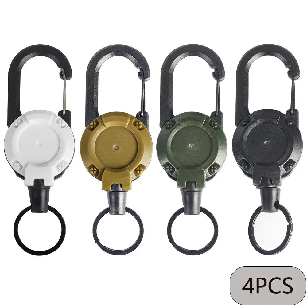 1/2/4pcs Extendable Retractable Holders Keychain Badge Reels Heavy Duty Clip With Carabiner Key Chain For Men Outdoor Bags Shopihood