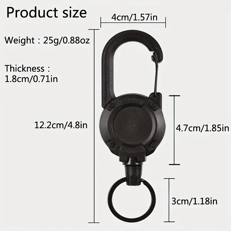 1/2/4pcs Extendable Retractable Holders Keychain Badge Reels Heavy Duty Clip With Carabiner Key Chain For Men Outdoor Bags Shopihood