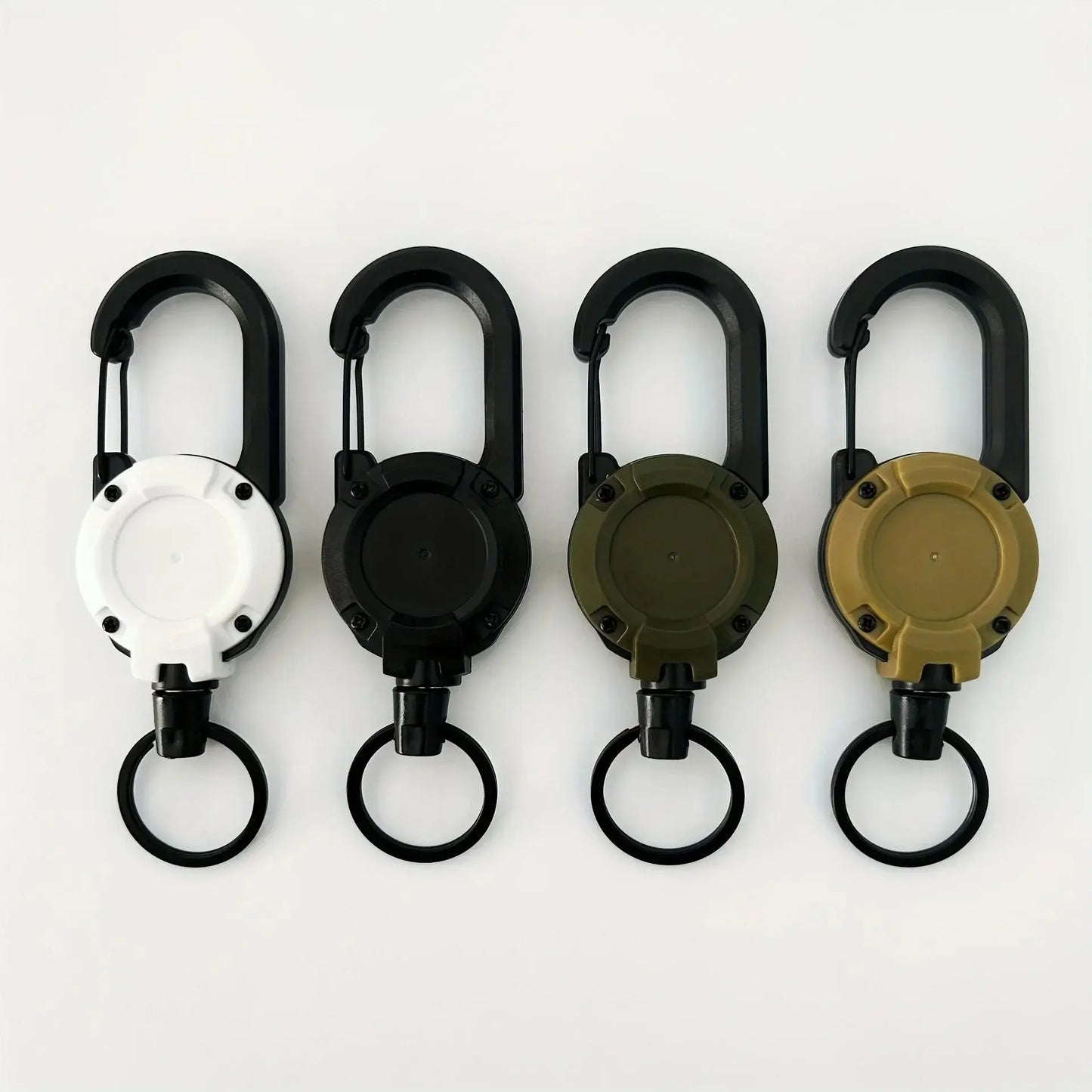 1/2/4pcs Extendable Retractable Holders Keychain Badge Reels Heavy Duty Clip With Carabiner Key Chain For Men Outdoor Bags Shopihood