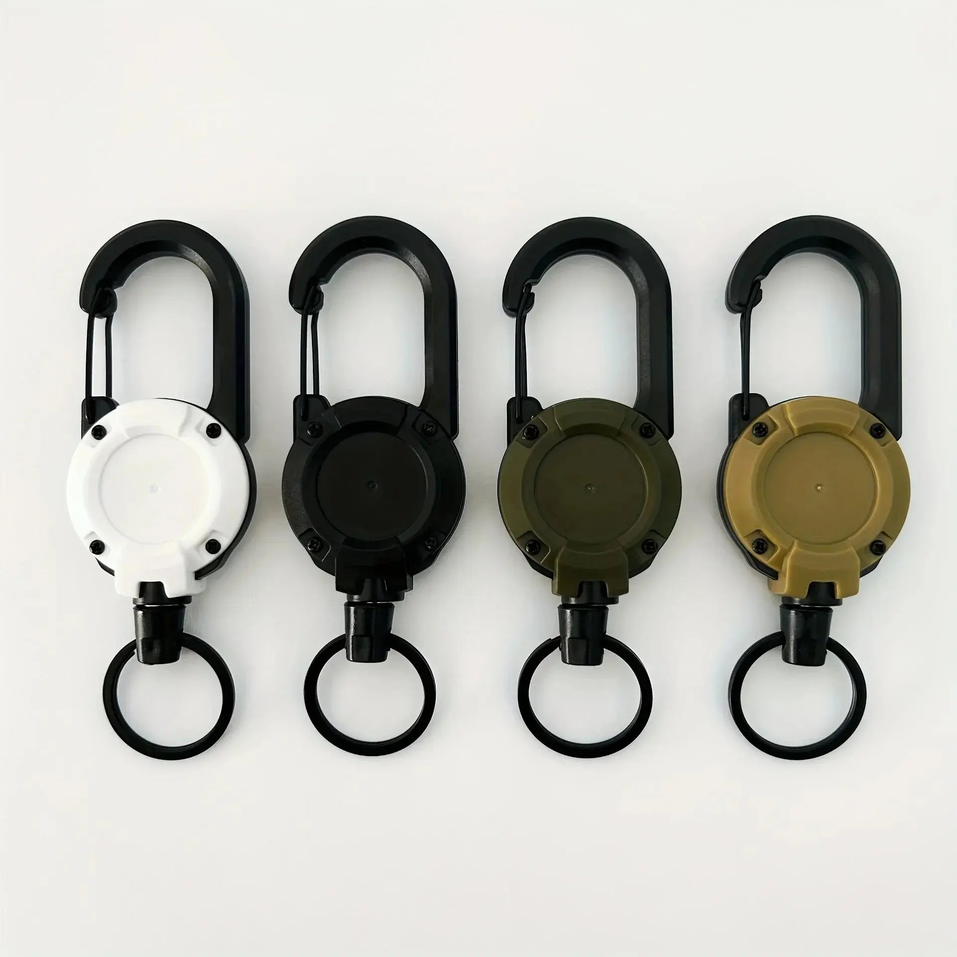 1/2/4pcs Extendable Retractable Holders Keychain Badge Reels Heavy Duty Clip With Carabiner Key Chain For Men Outdoor Bags Shopihood
