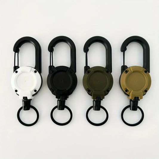 1/2/4pcs Extendable Retractable Holders Keychain Badge Reels Heavy Duty Clip With Carabiner Key Chain For Men Outdoor Bags Shopihood