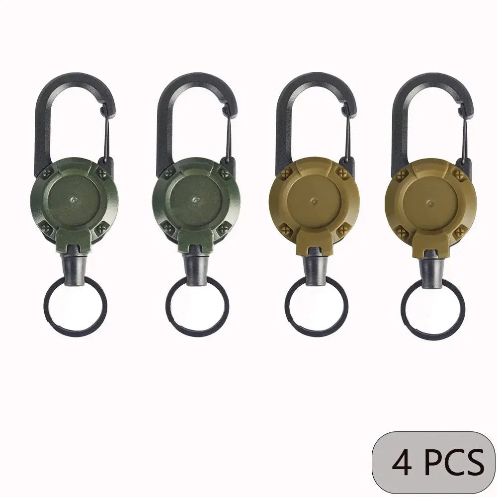 1/2/4pcs Extendable Retractable Holders Keychain Badge Reels Heavy Duty Clip With Carabiner Key Chain For Men Outdoor Bags Shopihood