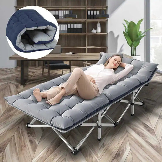 Folding Camping Cot Camp Cots Portable Heavy Duty Outdoor Camping Bed for Adults Home Beach RV Noon Break 200KG Bearing Shopihood